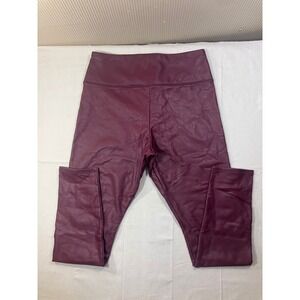 Hollister California‎ Ultra High Rise Faux Leather Leggings Burgundy Size L
